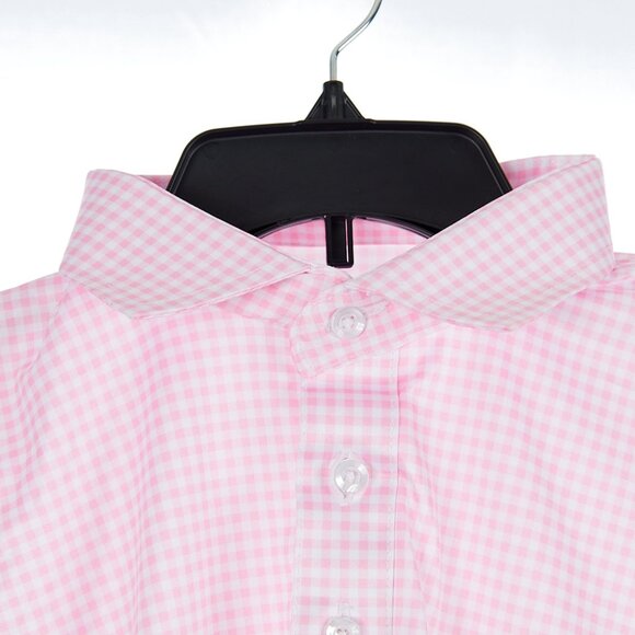 Collars & Co Pink Gingham Short Sleeve Dress Collar Polo Men's XL NWT - Picture 2 of 7